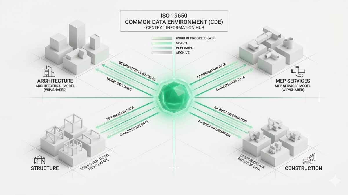 Estructura de un Entorno de Datos Común (CDE) alineado con los principios de la ISO 19650