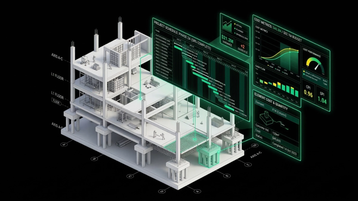 Trazabilidad financiera y de cronograma sincronizada de manera bidireccional con el modelo