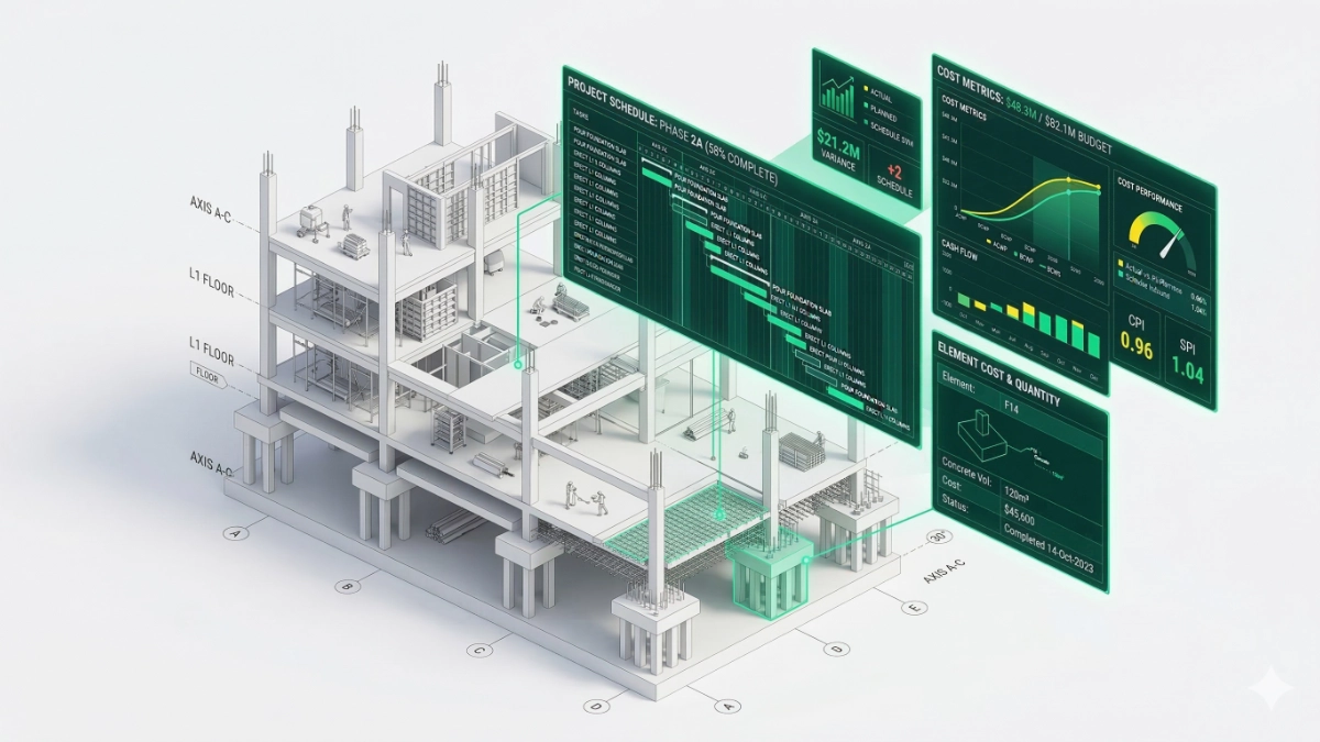 Trazabilidad financiera y de cronograma sincronizada de manera bidireccional con el modelo