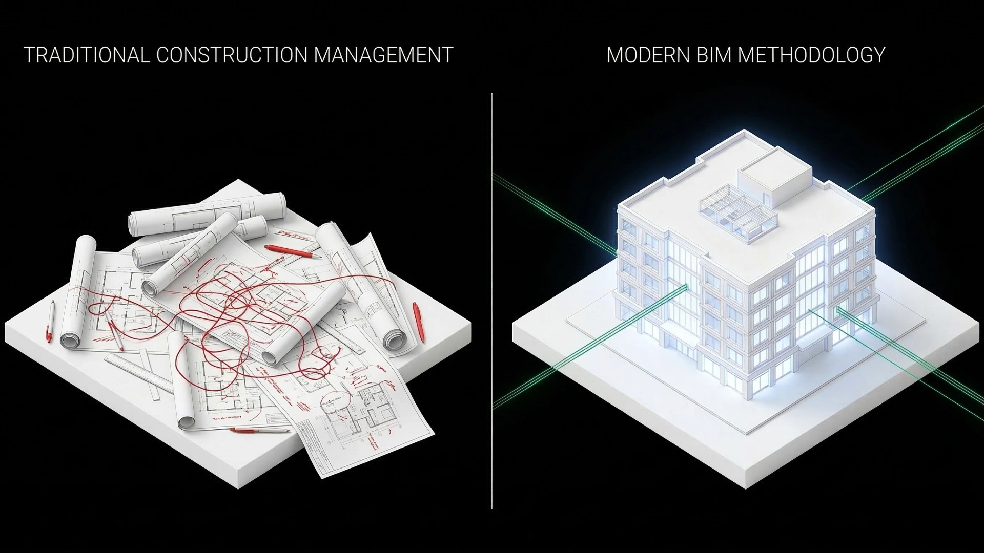 El contraste entre el caos documental tradicional y la precisión estructurada de la metodología BIM